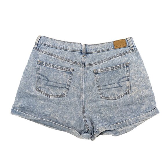 AMERICAN EAGLE Mom Shorts 14 Light Wash Vintage-Look Pleated Front 90's Mom - Picture 3 of 9